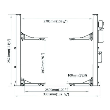 Podnośnik elektrohydrauliczny dwukolumnowy 4t automatyczny 400V Rockforce