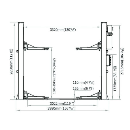 Podnośnik elektrohydrauliczny dwukolumnowy 5.5t automatyczny 400V Rockforce