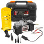 Kompresor samochodowy 12V sprężarka dwutłokowa 65l/min 3 końcówki w walizce
