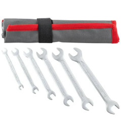 Zestaw 6 kluczy płaskich klucze płaskie 6-17mm CR-V pokrowiec FK-5062P