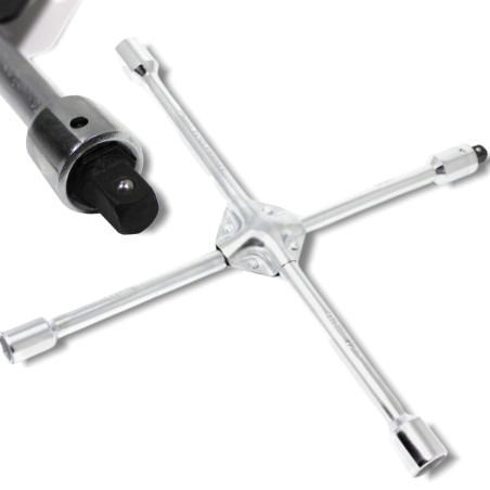 FORCEKRAFT Klucz krzyżakowy do kół 17-19-21-22mm KRZYŻAK z adapterem 1/2"