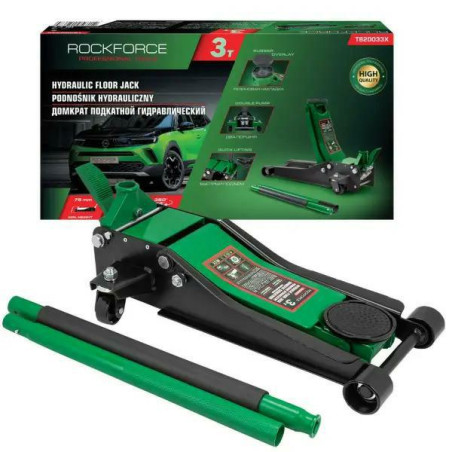 Podnośnik hydrauliczny 3T niskoprofilowy punktowy Żaba 75-465 mm z pedałem Rockforce