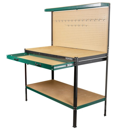 Stół roboczy warsztatowy narzędziowy 120 cm ze ścianką szufladą Rockforce