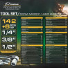 Zestaw narzędzi Premium 148el 1/4 3/8 1/2 6-kątne 12-kątne 4-36mm Rockforce