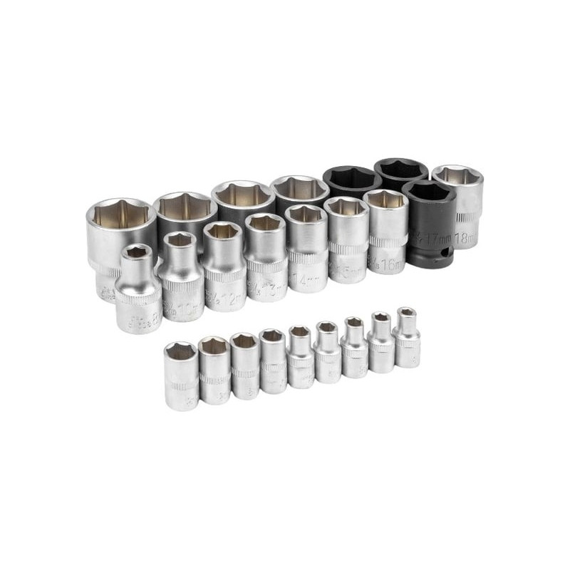 Zestaw narzędzi Premium 148el 1/4 3/8 1/2 6-kątne 12-kątne 4-36mm Rockforce