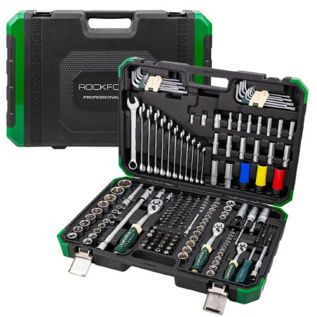 Zestaw narzędzi 222 el 1/4" 3/8" 1/2" 6 i 12-kąt 4-32mm w Walizce Rockforce