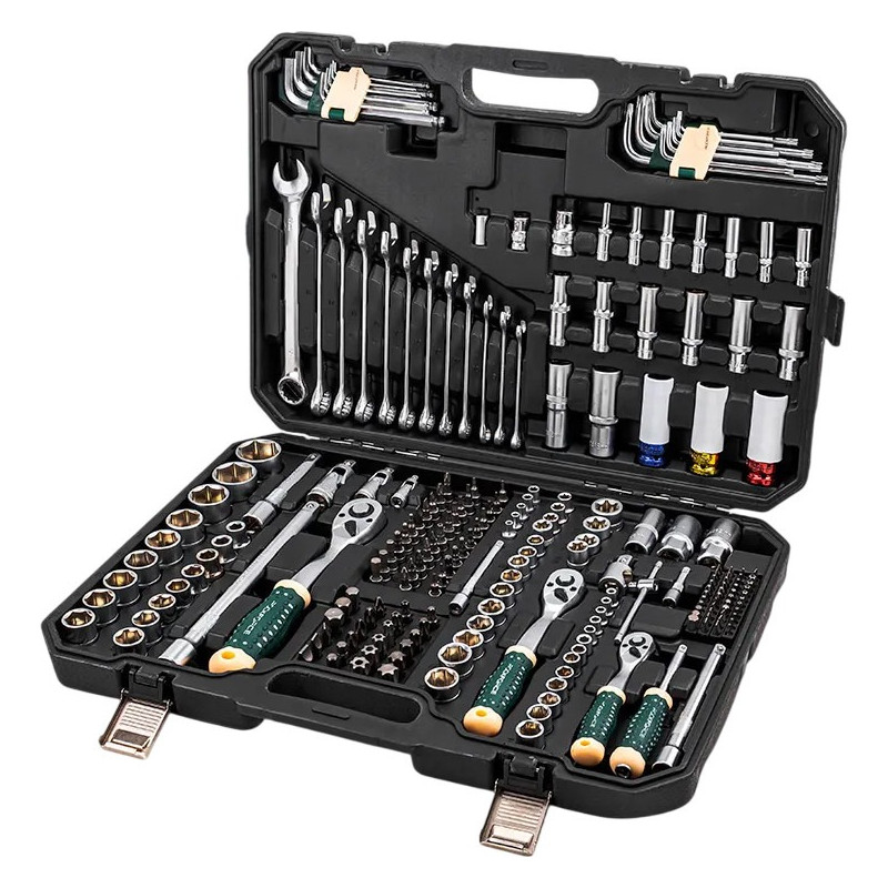 Zestaw narzędzi 222 el 1/4" 3/8" 1/2" 6 i 12-kąt 4-32mm w Walizce Rockforce
