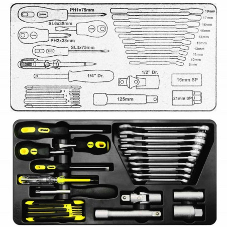 WMC Duży Zestaw NARZĘDZI 257 ELEMENTÓW klucze NASADKI grzechotka WKRĘTAKI