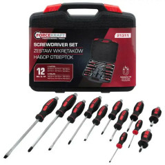 Zestaw wkrętaków do podbijania 12 el magnetyczne udarowe walizka Forcekraft