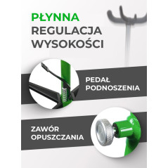 Podnośnik skrzyni biegów do 500 kg 1100-2000 mm z pedałem 4 kółka Rockforce