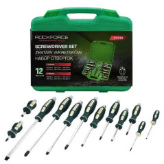 Zestaw 12 wkrętaków śrubokrętów do pobijania magnetyczna końcówka Rockforce