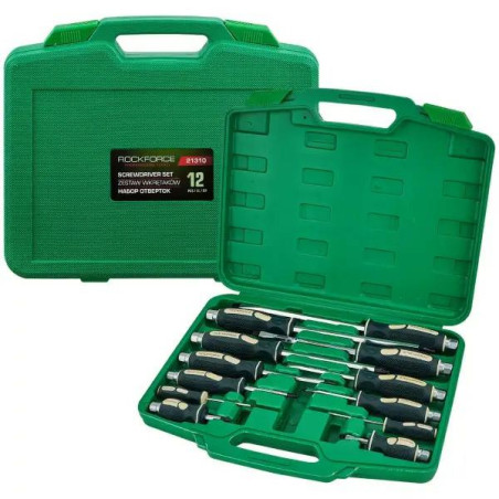Zestaw 12 wkrętaków śrubokrętów do pobijania magnetyczna końcówka Rockforce