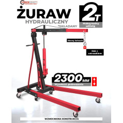 Żuraw warsztatowy hydrauliczny 2T składany podnosi do 230 cm Forcekraft