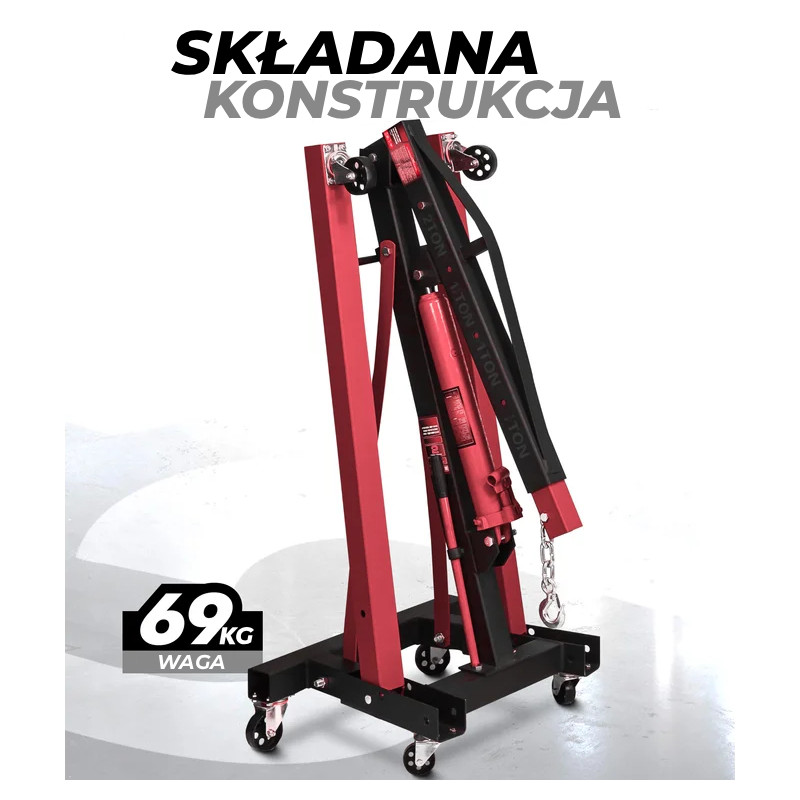 Żuraw warsztatowy hydrauliczny 2T składany podnosi do 230 cm Forcekraft