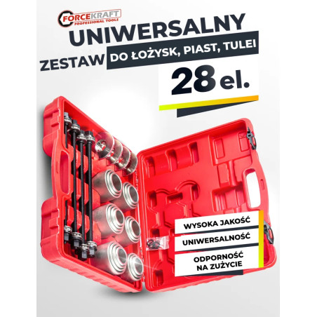 Ściągacze do łożysk tulei wahacza 28el. 34-90mm (M10-M16) 350 mm Forcekraft
