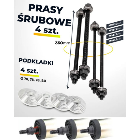 Ściągacze do łożysk tulei wahacza 28el. 34-90mm (M10-M16) 350 mm Forcekraft