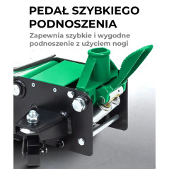 Podnośnik hydrauliczny 3T niskoprofilowy punktowy Żaba 75-465 mm z pedałem Rockforce