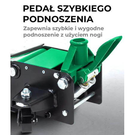 Podnośnik hydrauliczny 3T niskoprofilowy punktowy Żaba 75-465 mm z pedałem Rockforce