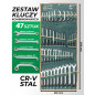 Zestaw kluczy płasko-oczkowych 47el. 6-32 mm na płachcie CrV Rockforce