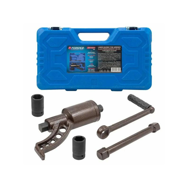 Klucz przekładniowy planetarny do kół 1:58 4800Nm nasadki 32, 33 L 270 mm mm Forsage Klucz przekładniowy planetarny do kół 1:58 4800Nm nasadki 32, 33 L 270 mm mm Forsage