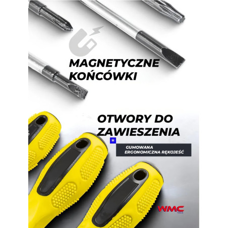 Zestaw Śrubokrętów Wkrętaków Bitów 100 elementów w Stojaku WMC