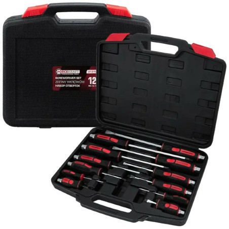 Zestaw 12 wkrętaków śrubokrętów do pobijania udarowych magnetyczna końcówka Forcekraft