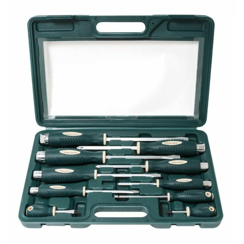 Zestaw 10 wkrętaków śrubokrętów do pobijania magnetycznych S2 Rockforce