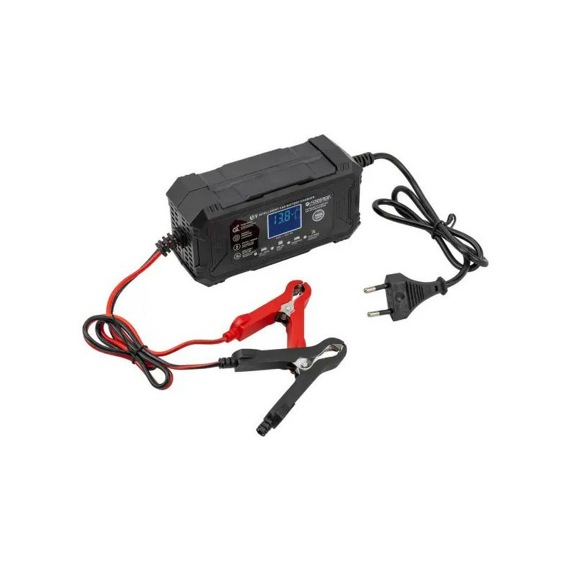 Prostownik samochodowy automatyczny Ładowarka akumulatora 12V 6A LCD Forsage