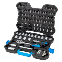 Zestaw narzędzi kluczy nasadowych 115el. 1/4" 1/2" 6-kątnych stal Cr-V