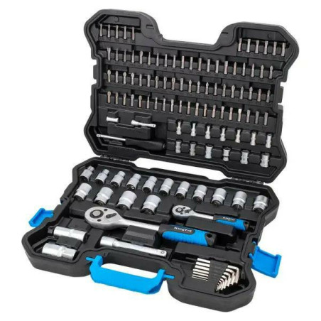 Zestaw narzędzi kluczy nasadowych 115el. 1/4" 1/2" 6-kątnych stal Cr-V