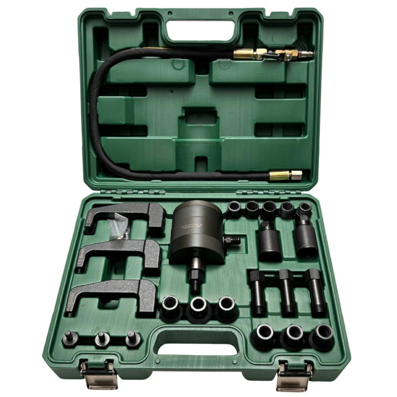 Ściągacz pneumatyczny do wtryskiwaczy 24 el. z adapterami Rockforce