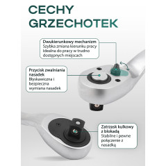 Zestaw 216 narzędzi 1/4" 1/2" 3/8" kluczy nasadek bity walizka Rockforce
