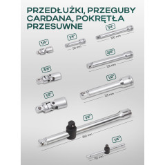 Zestaw 216 narzędzi 1/4" 1/2" 3/8" kluczy nasadek bity walizka Rockforce