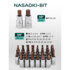 Zestaw 216 narzędzi 1/4" 1/2" 3/8" kluczy nasadek bity walizka Rockforce