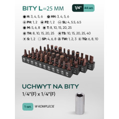 Zestaw 216 narzędzi 1/4" 1/2" 3/8" kluczy nasadek bity walizka Rockforce