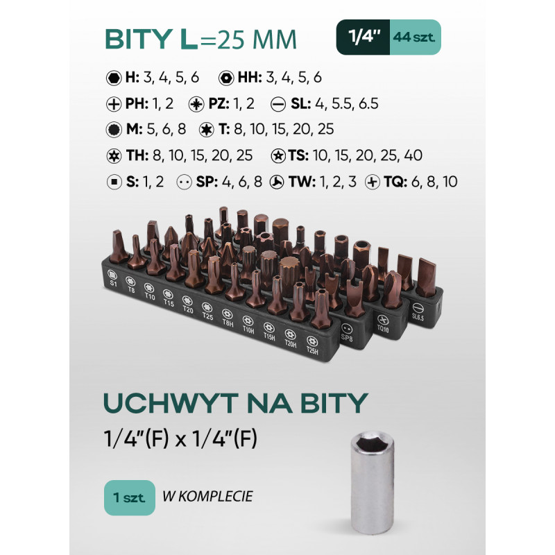 Zestaw 216 narzędzi 1/4" 1/2" 3/8" kluczy nasadek bity walizka Rockforce