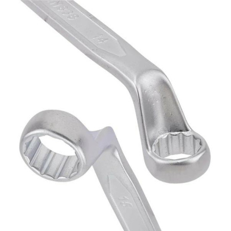 Zestaw 8 kluczy oczkowych odgiętych 6-22 mm 12-kątne stal CrV Forcekraft