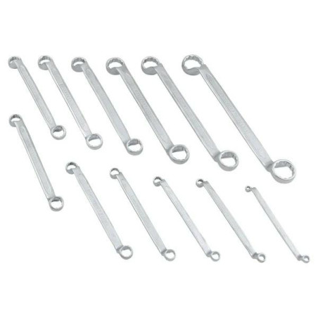 Zestaw 12 kluczy oczkowych odgiętych 6-32 mm 12-kątne stal CrV Forcekraft