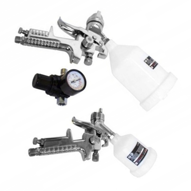 Zestaw 2 pistolety lakiernicze natryskowe regulator ciśnienia Forcekraft