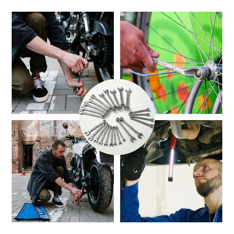 25 kluczy płasko-oczkowych 6-32 mm Zestaw klucze płasko-oczkowe Forcekraft