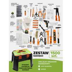 Zestaw narzędzi 1500 el, Uniwersalny Skrzynka narzędziowa Stołek 3 w 1