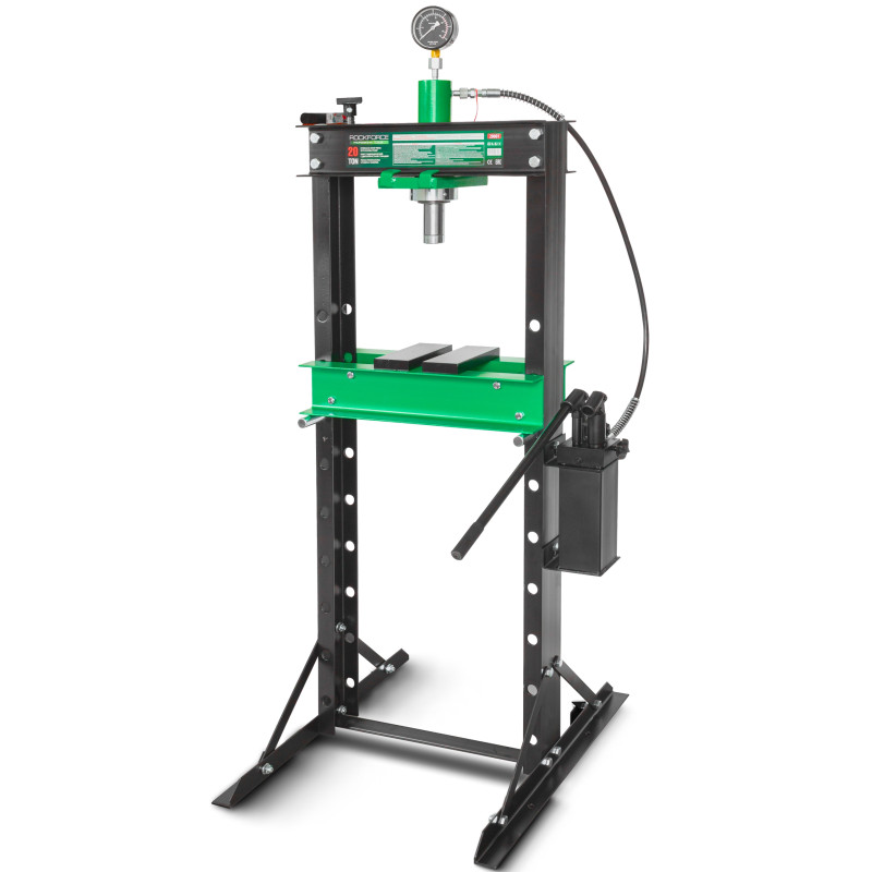 Prasa Hydrauliczna warsztatowa 20T + pryzmy Pompa z manometrem Rockforce