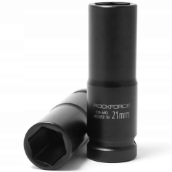 ROCKFORCE Nasadka udarowa GŁĘBOKA 1/2" 21mm 6-kątna Cr-Mo CIENKOŚCIENNA
