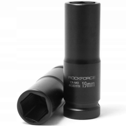 ROCKFORCE Nasadka udarowa GŁĘBOKA 1/2" 19mm 6-kątna Cr-Mo CIENKOŚCIENNA