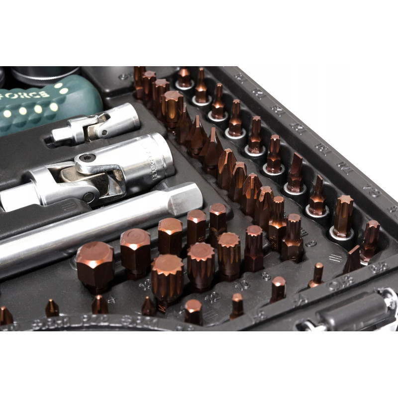 Zestaw narzędzi 1/4 1/2" 6-kąt. 94el. nasadki klucze bity Premium Rockforce
