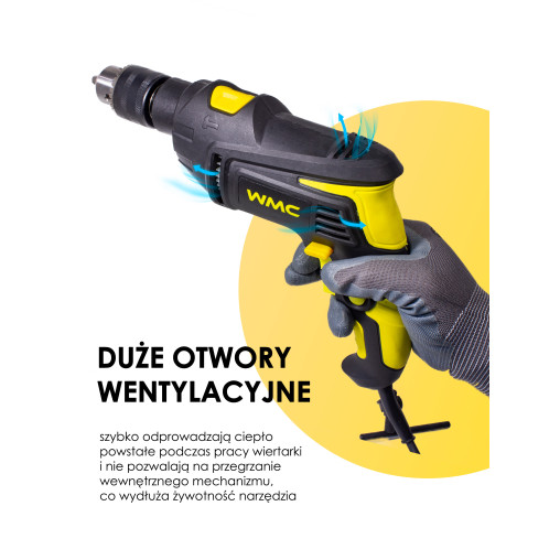 Wiertarka udarowa 750W Wiertła Bity Walizka 96el