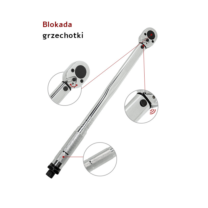 Klucz dynamometryczny z blokadą 1/2'' (28-210 Nm)
