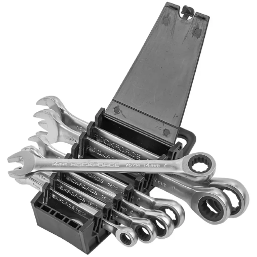 ROCKFORCE Zestaw kluczy płasko - oczkowych 7 elementów 8-19 mm KOMPLET