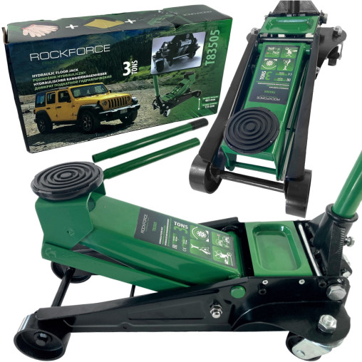 Podnośnik samochodowy hydrauliczny 3T 135-465 mm punktowy Żaba Rockforce
