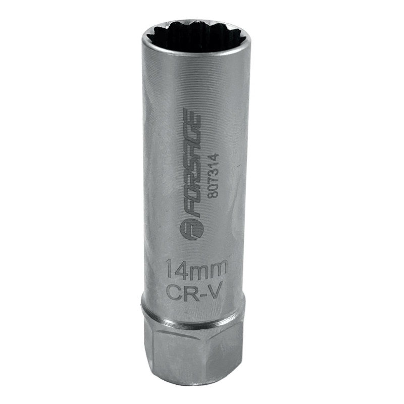 Nasadka świecowa do świec 14 mm 3/8" 12-kątna długa stal CrV Forsage